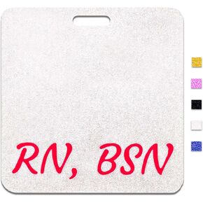BSN BADGE Buddyhorizontal BLACK BADGE مع بريق للممرضات ، RNS ، LPNS و LVNS: بطاقات الهوية الطبية