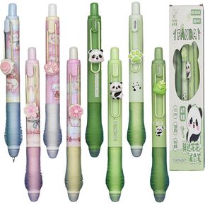 8 PCS Novelty Panda Sakura Erasable Pens Erasable Gel Pens With Black Ink For School Office Christmas Birthday Party
