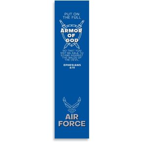 Christian Military Bookmark Packs U.S. Air Force with Bible Verse Ephesians 6:11 | Put on The Full Armor of God (Single)