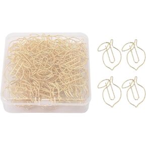 100pcs مقاطع ورقية على شكل الليمون ، مرجعية مزخرفة المعادن مقطع مخطط لأوراق كتب كتب محافظات محافظات من المنظمين مكتب المنزل