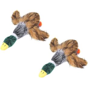 JKW Plush Mallard Duck Dog Toy, Squeaky Dog Toy, Plush Dog Chew Toy for Small and Medium Dogs, 8-Inch 2 Pack