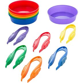 Fun Express - Tweezer البلاستيك وفرز الدرج مجموعة العد وفرز الألعاب للأطفال الصغار - الرياضيات المبكرة ودرج المهارات الحركية الدقيقة لمشاريع DIY ، الرسم ، الخرز