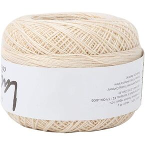 Oumefar Popular Summer Silk Light Thin Line Lace Cotton Yarn Crochet Thread Lace Yarn for Knitting Embroidery with a Crochet(Beige) Lace Yarn for Crocheting Skin Tone