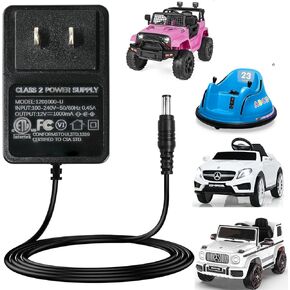 12V Battery Charger for Kidzone Bumper Car,12 Volt Charger for Kids Ride On Toys Compatible with Best Choice Products,Wrangler SUV,Kid Trax Dynacraft,Jeep,Class 2 Power Supply with ETL Listed