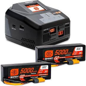 Spektrum Smart Powerstage 6S Surface Bundle: 5000mAh 3S LiPo Battery, IC5 (2) / S2100 Charger, SPMXPSS650