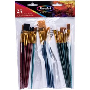 Roseart 25 PC Mix Media Paint Brushes