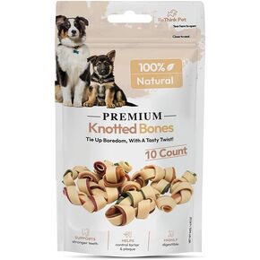 Premium Knotted Bones for Dogs, All Natural Dog Bones and Healthy Dog Treats to Satisfy Pets and Help Reduce Plaque and Tartar Build Up, 10 Count