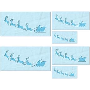 Stency Stop Santa and Sleigh Stencil - قابلة لإعادة الاستخدام لمشاريع DIY ، الرسم ، الرسم ، الحرف - 14 ميل ميلر البلاستيك (2 "، 3" ، و 4 "، 2 لكل منهما)