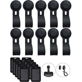 25 PackMagnetic Name Badge Holder, Diamond Design Name Tag Badge Holder with Waterproof Vertical Black ABS ID Card Holder for Offices, Staff, Students, Employees (25 Set, Black)