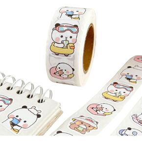 200pcs ملصقات Bubu dudu ، ملصق Panda مستديرة للأطفال ، مكافأة stic-kers ، كرتون صائق لفات اللمسات اللاصقة للأظرف لملصقات مكافأة المعلمين اللوازم المدرسية