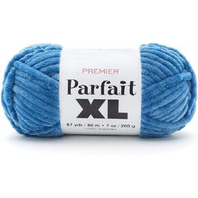 Premier Yarns Parfait XL Yarn, Ideal Yarn for Crocheting and Knitting, Jumbo Yarn, Made of 100% Polyester, Blue, 7 oz, 87 Yards