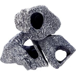 Dr.Moss Aquarium Decorations Cichlid Stone Marine Rock Cave Decor Decorative Fish Tank Freshwater Saltwater for Small Girls Tiny Turtle reptile (3 PCS: S+M+L)