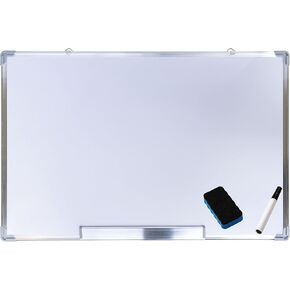 BalanceFrom Magnetic Whiteboard Dry Erase Board Silver Aluminum Frame with Eraser and Marker Pen, Multiple Sizes