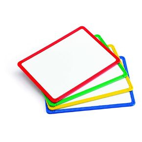 edxeducation -90564 ألواح بيضاء معدنية مؤطرة بلاستيكية - مجموعة من 4 ألوان متنوعة - أحمر ، أخضر ، أصفر ، أزرق