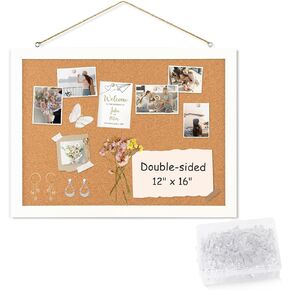 16 "× 12" لوحة كورك على الوجهين و 60pcs دفع دبابيس للوحة الإعلانات