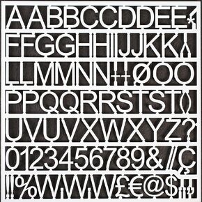 MasterVision White Plastic Set of Letters, Numbers and Symbols, Uppercase, 1"h