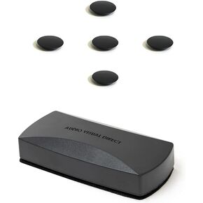 Audio-Visual Direct Magnetic Eraser & Set of White Magnets for Glass Boards