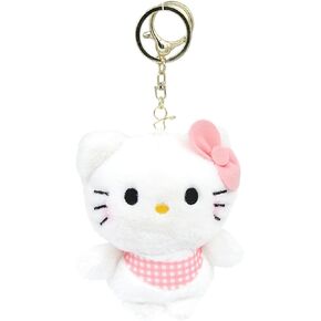 Hello Plushies Kitty Plush Keychain ، 4.5 "بوصة محشوة بالحيوانية ، حقيبة ديكور حقيبة ظهر محظوظة (كيتي بيضاء)