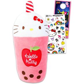 مجموعة لعبة Sanrio Hello Kitty Boba Plush - حزمة مع ملصقات Hello Kitty Boba Plush Plush ، المزيد | Hello Kitty Plushie Doll for Kids ، Girls