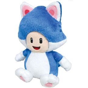 Sanei Super Mario 3D World Neko Cat Toad 7.5" Plush Doll