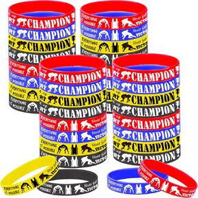 CupaPlay 36 PCS Wrestling Silicone Wristband - Brazilian Jiu -Jitsu Party Form Decortings Decorations Forms Forms Favors