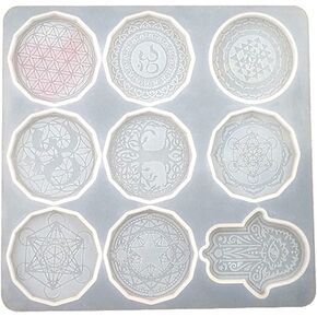 Crystal Epoxy Resin Mold Handmade Flower of Life Earrings Eardrop Dangler Silicone Mould DIY Crafts Jewelry Pendant Mold White Silica Gel White Silica Gel