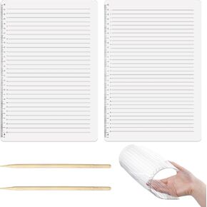 2 PCS Straight Line Stencil Templates, Plastic Straight Line Stencil Writing Guide Template Envelope Lettering Guide Template Line Drawing Stencil Spacing Line Scale Writing Ruler for Paper Card Aids