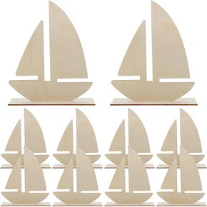 10pcs DIY أبيض الجنين الشراعي المركب الشراعي ديكور المحيط مصغرة جدار القارب الشراعي معلقة ديكور kidcraft playset العجلة الشراعية عجلة ديكور بحري الملحقات الصغيرة