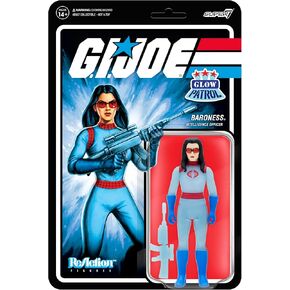 Super7 G.I. Joe Cobra Commander (Glow Patrol) - 3.75 "G.I. Joe Action Figure with Accessory Classic Cartoonsles and Retro Toys