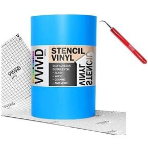 VViViD Blue Stencil Vinyl Masking Film with Anti-Bleed Technology Including Weeding Tool! (12" x 10ft) J-0