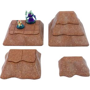 طقم Dirt Ramps - Mini Dungeon Castle Cavern DND Terrain for Tabletop RPGs ، Dungeons & Dragons ، Pathfinder ، War Gaming ، وأكثر من ذلك! - بواسطة DCD (6 قطع منحدر قابلة للتكديس)