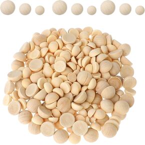 300 PCS MINI نصف حبات خشبية 10/12/15 ملم حبات طبيعية غير مكتملة نصف الكرة غير مكتملة كرات الديكور الخشبية نصف دائري أدوات الديكور الخشب ديي المشاريع الإمدادات الحرف الإرشاد