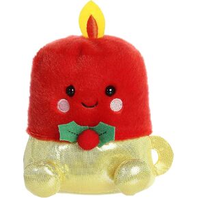 Aurora® Festive Palm Pals ™ Luz Candle ™ محشو بالحيوان - مسرحية بحجم الجيب - متعة قابلة للتحصيل - 5 بوصات حمراء