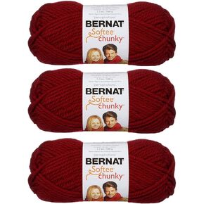 Bernat softee chunky 3 -pack yarn - (6) مقياس 100 ٪ من الأكريليك - 3.5 أوقية - غسل الآلة والجفاف