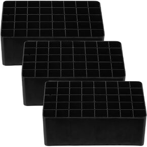 STOBOK 3Pcs Black Marker Organizer Holder, 40-Slot Marker Storage Tray Student Brush Holder for Desk, Art Supplies, and School Use
