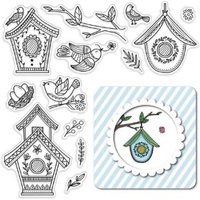 Craspire Birdcage Bird Clear Clear Rubber Rubber Flowers Flowers Silicone Silicone Seals Seals Stamps for Journaling Card Making Diy Diy Photo Photo Frame Decor 6.3 x 4.3inch