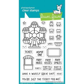 Lawn Fawn LF3071 Wheely Great Day 4X6 Clear Stamp Set
