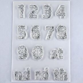 Kwan Crafts Flowers Numbers Letters St Nd Rd Th Clear Stamps لزخارف البطاقات و DIY Scrapbooking 3052512