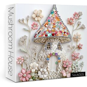 Beautiful Jewellery Mushroom Puzzles 1000 Pieces for Adults Nature, Colorful Flower Art Jigsaw Puzzles, Plant Shrooms in Bloom House Puzzle as Home Decor