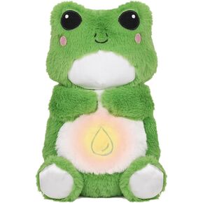 Breathing Stuffed Animal, Frog Plush Toy, Breathing Frog Buddy with Music Lights & Breathing Motion, Gift for Toddler Kids and Adults (Green)