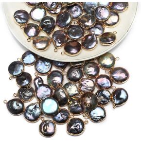 QSLLER Natural Pearl Pendants Irregular Multiple Shapes Cultured Freshwater Baroque Pearl Charms for Jewelry Making Gift