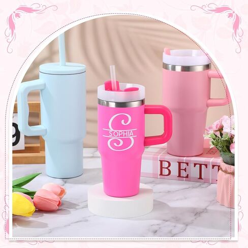 10 أوراق شخصية 14 20 24 أوقية ملصقات UV Monogram الكأس تلفيات ملصقات رسائل فينيل اسم شارات MOUGROGRACT شارات مقاومة للماء لأجهزة الكمبيوتر المحمولة Tumblers (أبيض) in Saudi Arabia
