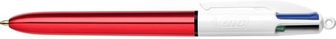 Bic 4 Colours Shine Retractable Ballpoint Pens, Medium Point (1.0 mm) - Assorted Metallic Barrels, Box of 12 in Saudi Arabia