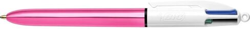Bic 4 Colours Shine Retractable Ballpoint Pens, Medium Point (1.0 mm) - Assorted Metallic Barrels, Box of 12 in Saudi Arabia