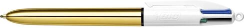Bic 4 Colours Shine Retractable Ballpoint Pens, Medium Point (1.0 mm) - Assorted Metallic Barrels, Box of 12 in Saudi Arabia