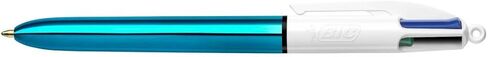 Bic 4 Colours Shine Retractable Ballpoint Pens, Medium Point (1.0 mm) - Assorted Metallic Barrels, Box of 12 in Saudi Arabia