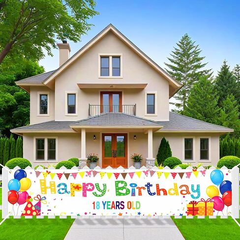RUMIA Custom Happy Birthday Banner with Name Personalized Customize Happy Birthday Banner Decorations Colorful Happy Birthday Yard Banner with Alphabet Number Stickers Birthday Party Supplies (White) in Saudi Arabia
