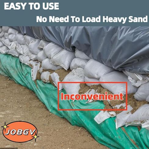 Water Barrier 5 ft x 6.5 inch Water Activated Flood Barriers, Sandless Sandbag for Flooding Reusable Water Absorber Water Absorbing Snake for Absorbent Prevention for Garage and Basement (3 Pack) in Kuwait