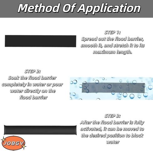 Water Barrier 5 ft x 6.5 inch Water Activated Flood Barriers, Sandless Sandbag for Flooding Reusable Water Absorber Water Absorbing Snake for Absorbent Prevention for Garage and Basement (3 Pack) in Kuwait