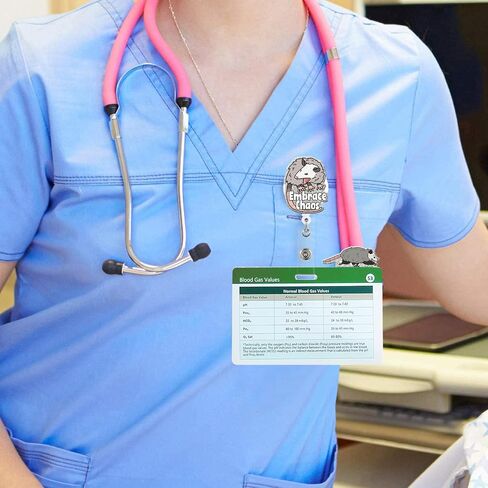Funny Badge Reel Retractable with Badge Holder Topper Opossum Acrylic Badge Accessories for Nurse Doctor Student Office Worker in Saudi Arabia